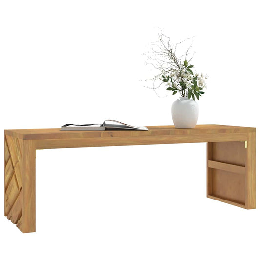 Mesa De Centro Madera Maciza De Teca 110X35X38 Cm