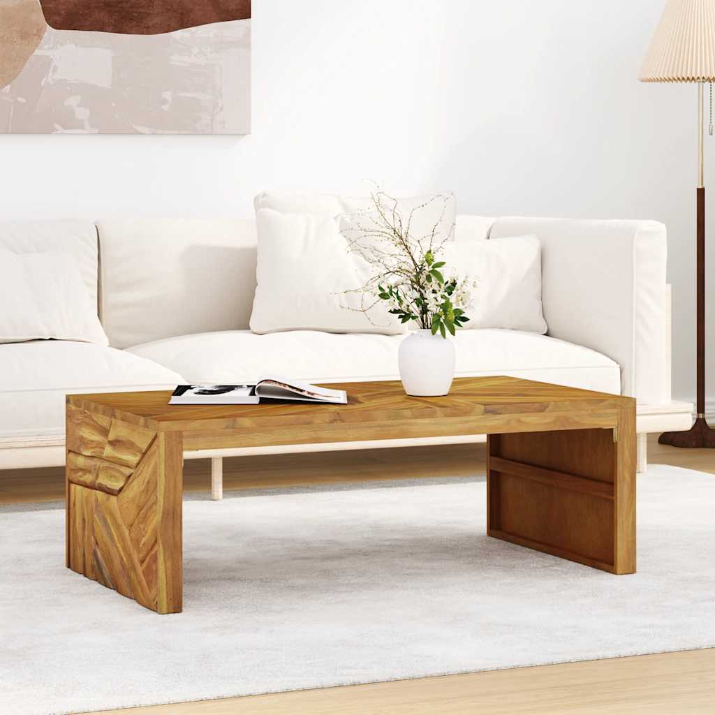Mesa De Centro Madera Maciza De Teca 110X60X38 Cm