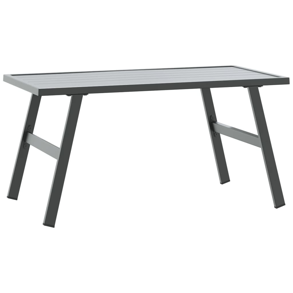 Mesa De Jardín Acero Recubrimiento En Polvo Negro 90X45X35 Cm