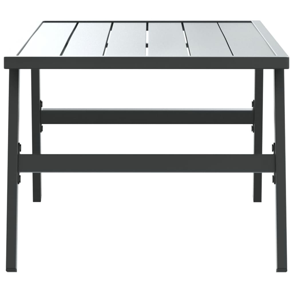 Mesa De Jardín Acero Recubrimiento En Polvo Negro 90X45X35 Cm