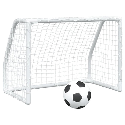 Porterías Fútbol Niños Y Balón 2 Uds Metal Blanco 64X35X48 Cm