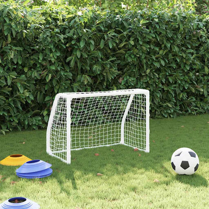 Porterías Fútbol Niños Y Balón 2 Uds Metal Blanco 64X35X48 Cm