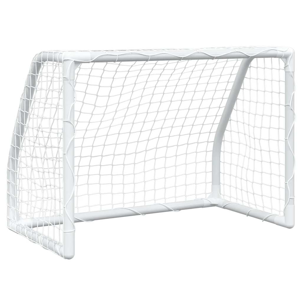 Porterías Fútbol Niños Y Balón 2 Uds Metal Blanco 64X35X48 Cm
