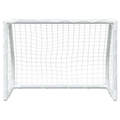 Porterías Fútbol Niños Y Balón 2 Uds Metal Blanco 64X35X48 Cm
