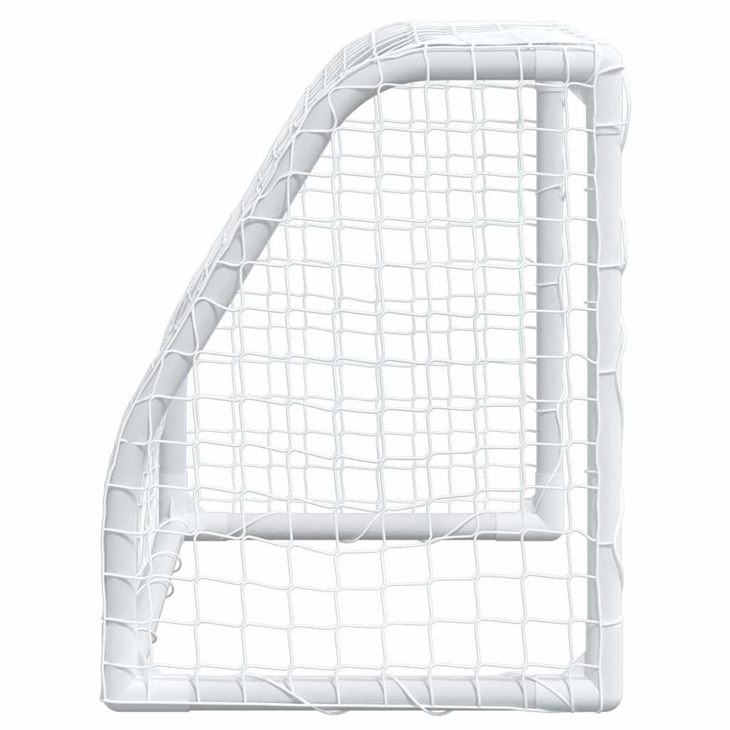 Porterías Fútbol Niños Y Balón 2 Uds Metal Blanco 64X35X48 Cm