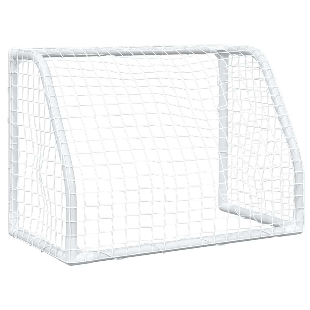 Porterías Fútbol Niños Y Balón 2 Uds Metal Blanco 64X35X48 Cm