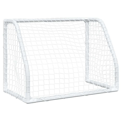 Porterías Fútbol Niños Y Balón 2 Uds Metal Blanco 64X35X48 Cm