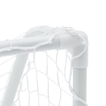 Porterías Fútbol Niños Y Balón 2 Uds Metal Blanco 64X35X48 Cm