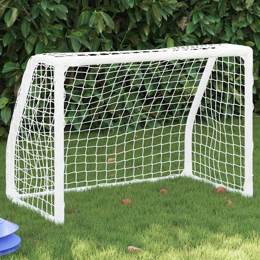 Porterías Fútbol Niños Y Balón 2 Uds Metal Blanco 64X35X48 Cm
