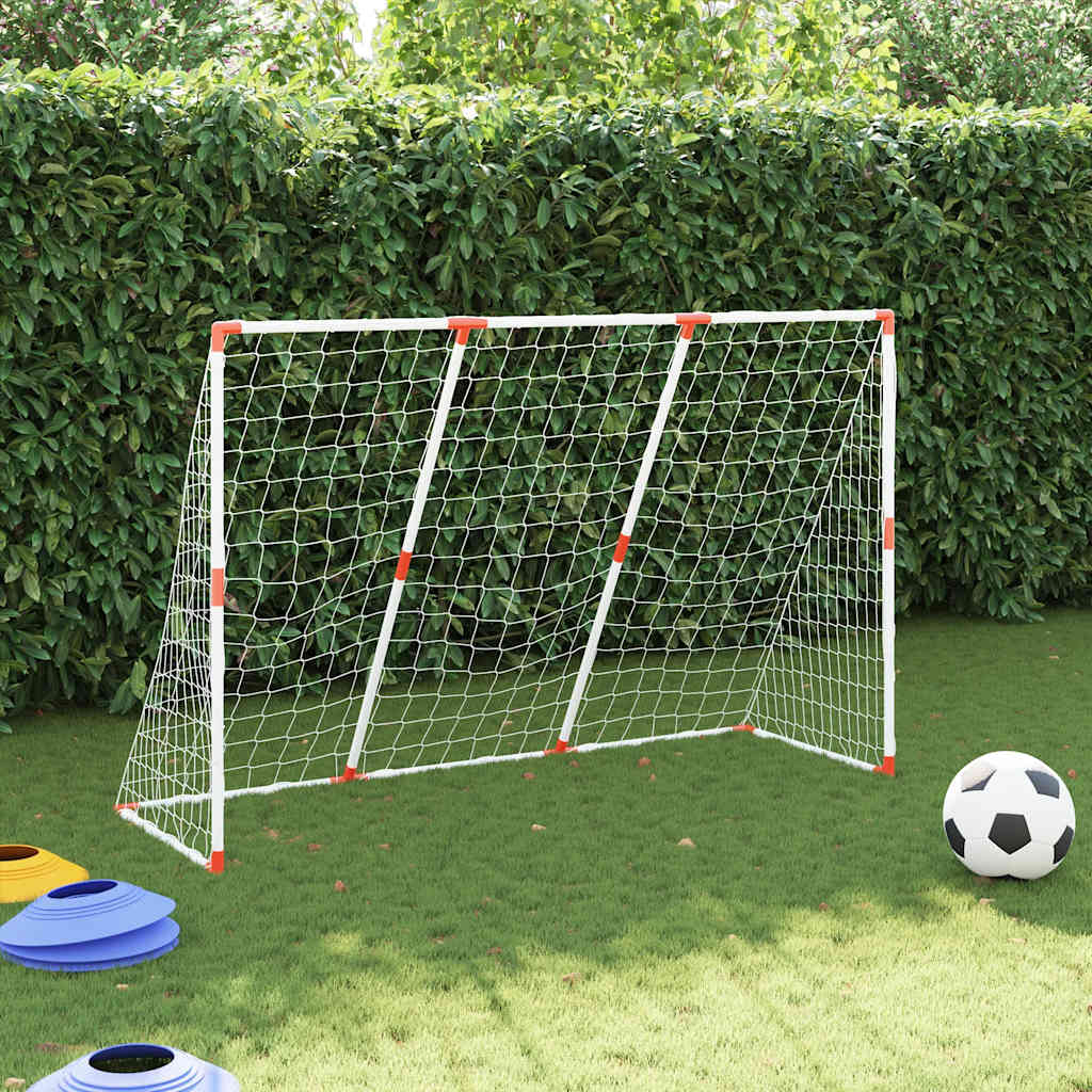 Portería De Fútbol Con Balones 2 En 1 Blanco 184X64X124 Cm
