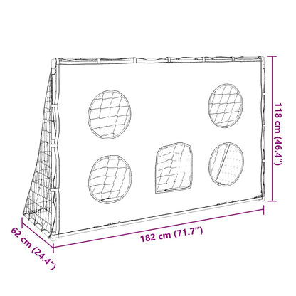 Portería De Fútbol Con Tela De Puntería Y Balón 182X62X118 Cm