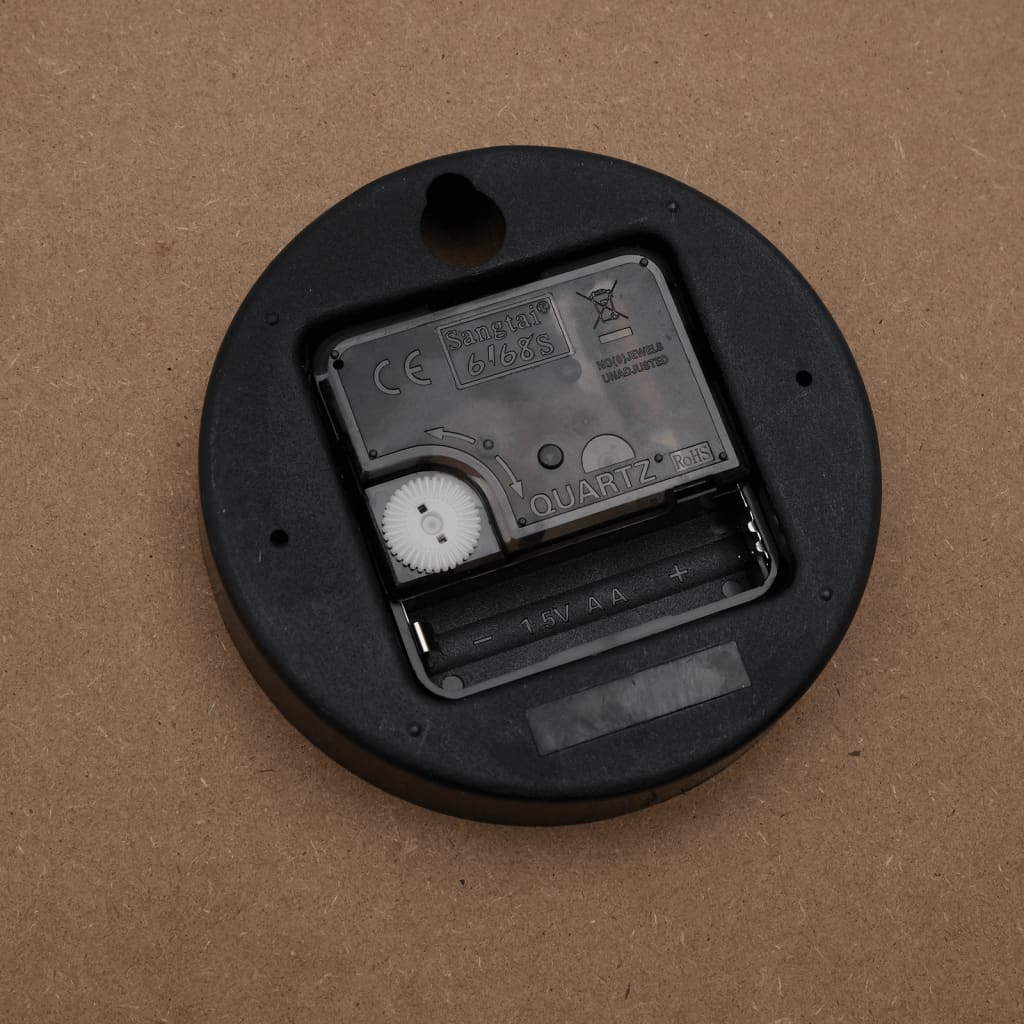 Reloj De Pared De Madera De Ingeniería Amarillo Y Negro Ø50 Cm