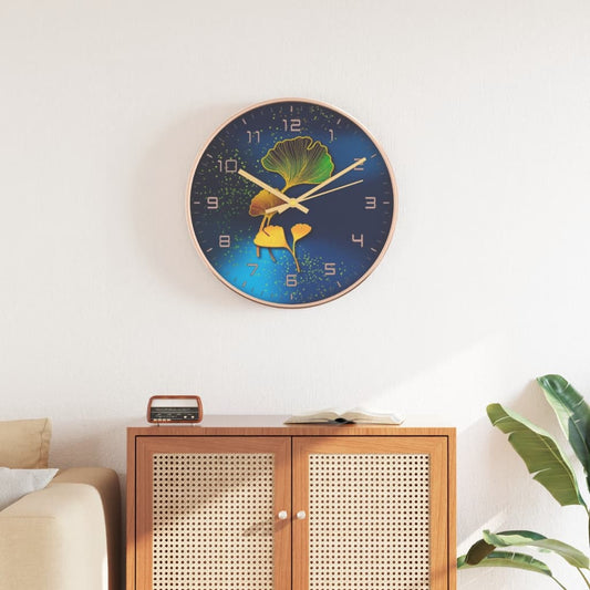 Reloj De Pared Poliestireno Y Cristal Dorado Y Ø29,5 Cm