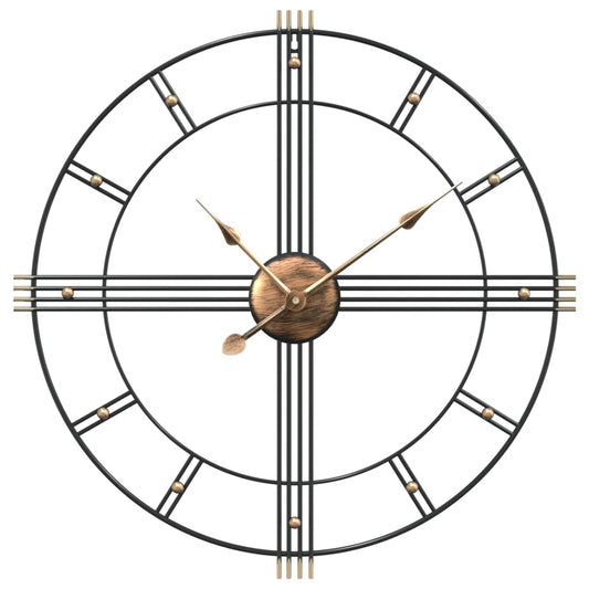 Reloj De Pared De Hierro Negro Ø60 Cm