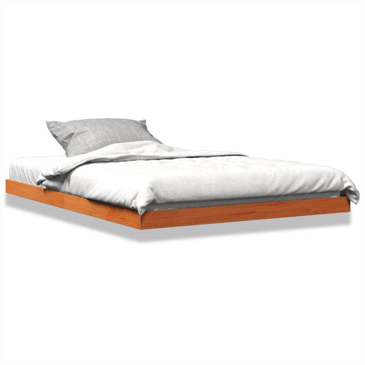 Estructura De Cama Sin Colchón Madera Maciza Marrón