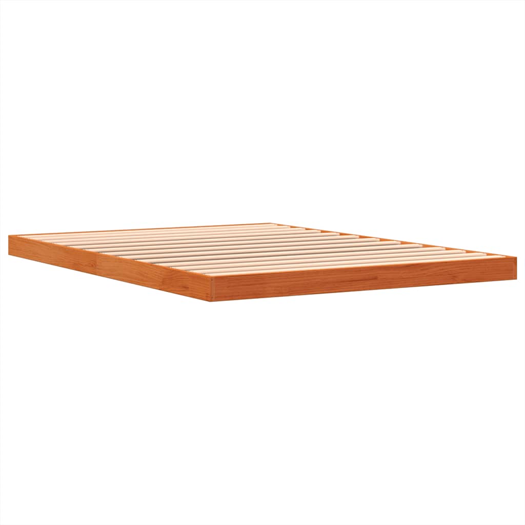 Estructura De Cama Sin Colchón Madera Maciza Marrón