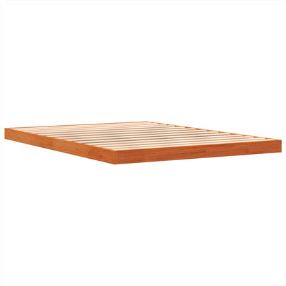 Estructura De Cama Sin Colchón Madera Maciza Marrón