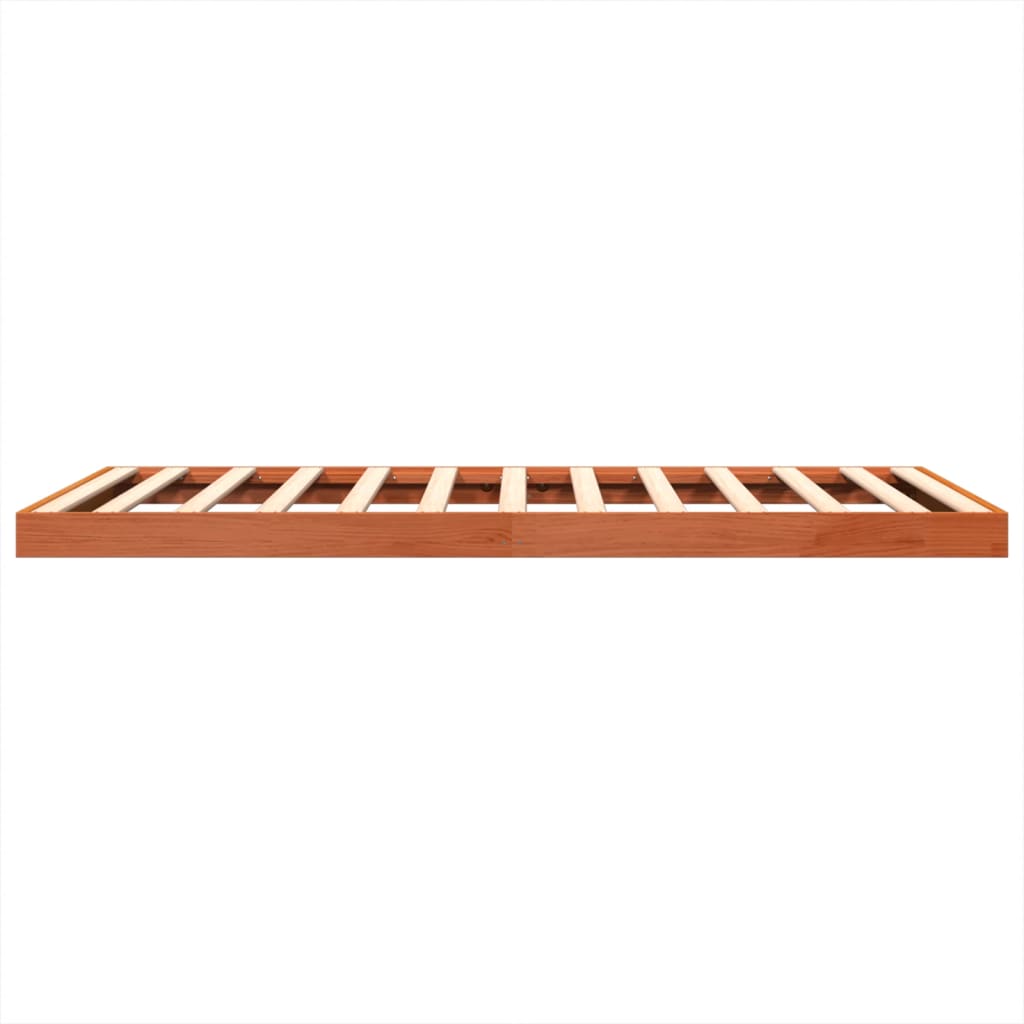 Estructura De Cama Sin Colchón Madera Maciza Marrón