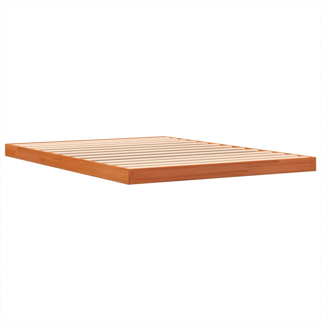 Estructura De Cama Sin Colchón Madera Maciza Marrón