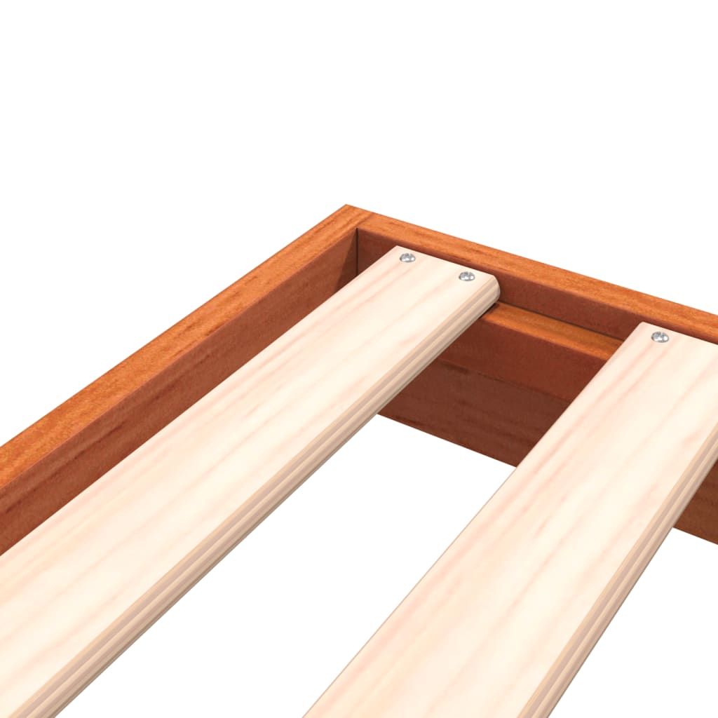 Estructura De Cama Sin Colchón Madera Maciza Marrón