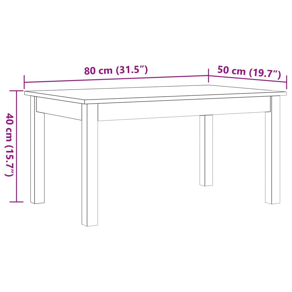 Mesa De Centro Madera Maciza De Pino