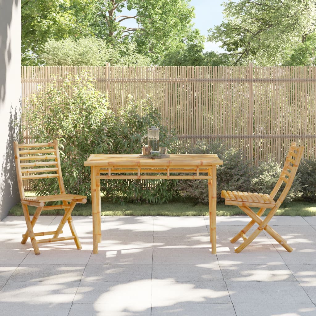 Mesa De Comedor De Jardín Bambú 110X55X75 Cm