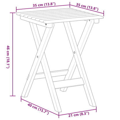 Mesa Auxiliar Plegable Madera Maciza De Álamo