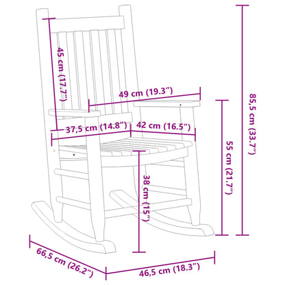 Mecedora Para Niños Madera Maciza De Álamo