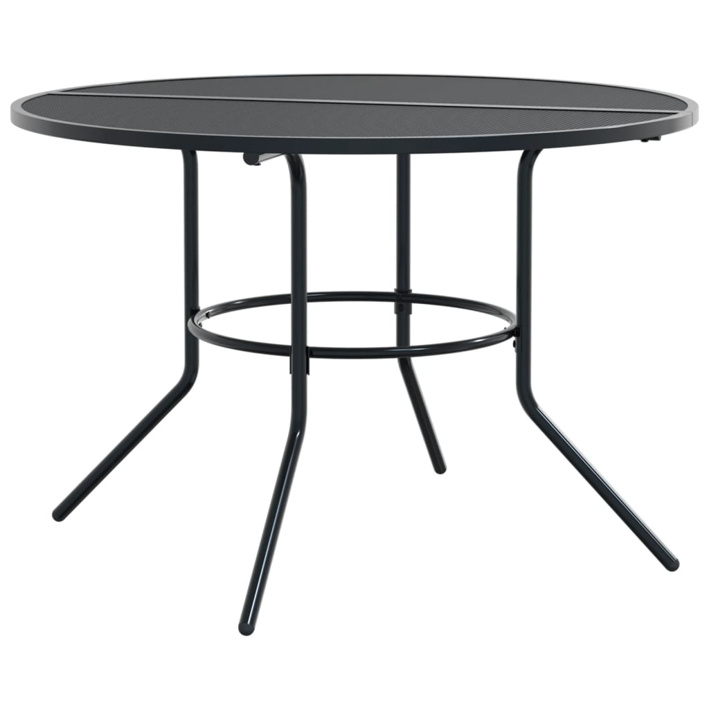 Mesa De Patio Redonda De Acero Gris Antracita Ø110X72,5 Cm