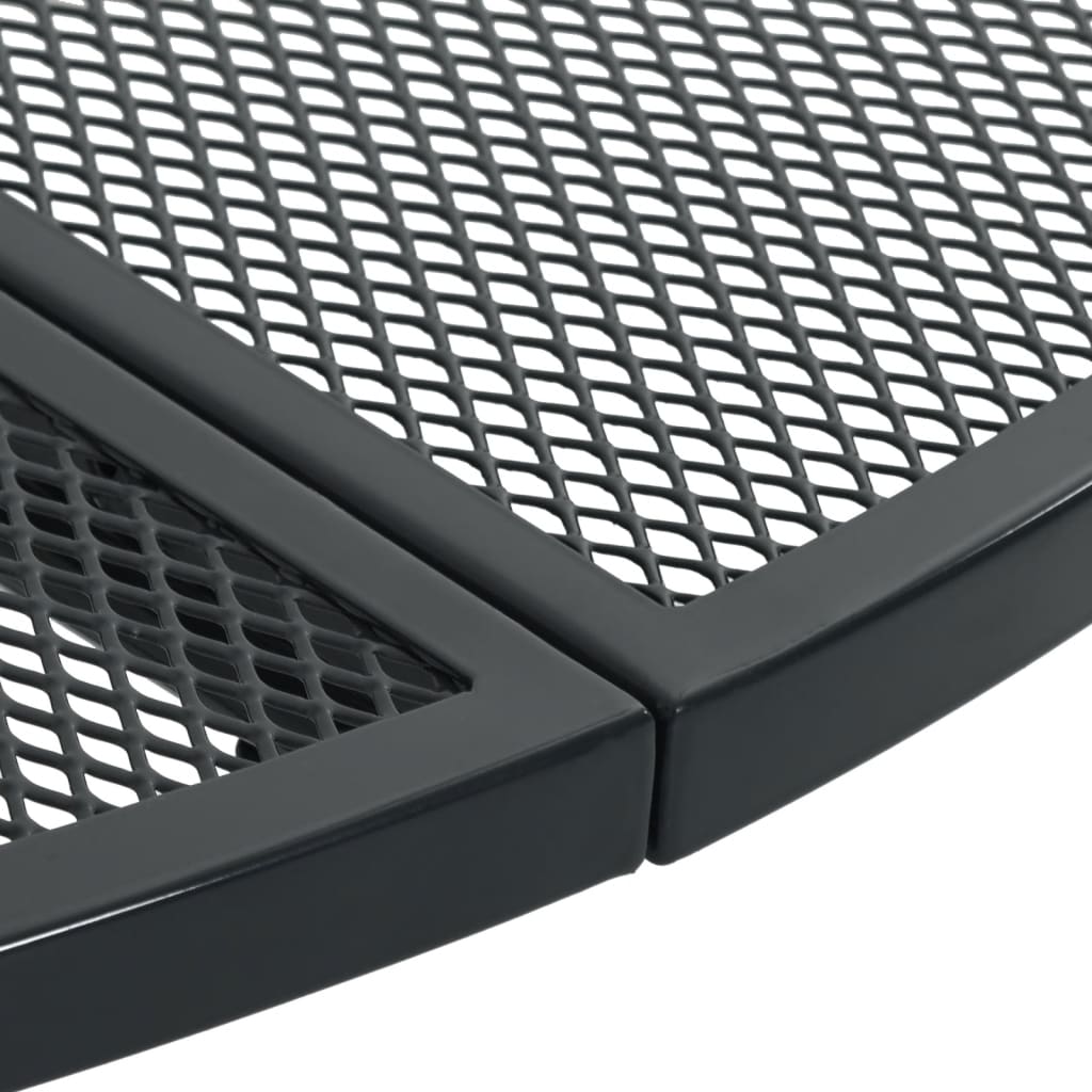Mesa De Patio Redonda De Acero Gris Antracita Ø110X72,5 Cm