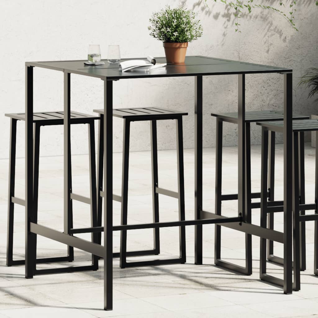 Mesa Alta De Bar Acero Recubrimiento Polvo Negro