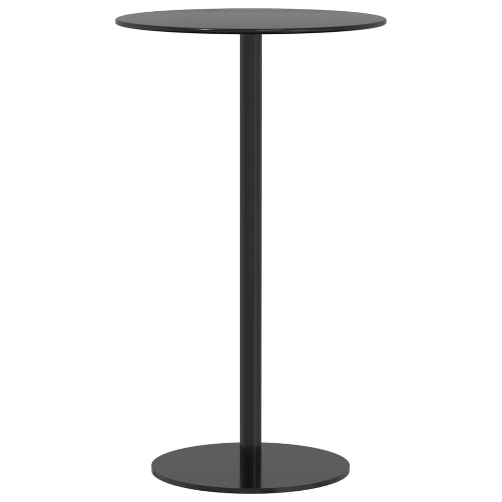 Mesa De Jardín Redonda Acero Negro