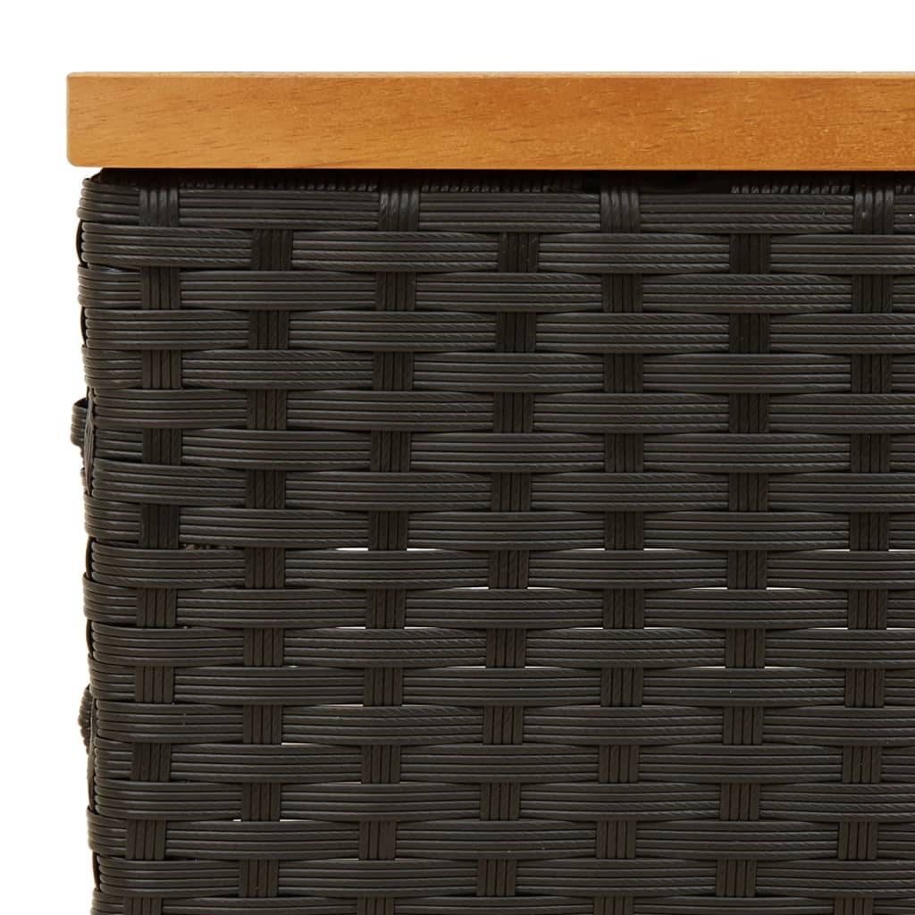 Mesa De Jardín Ratán Y Madera De Acacia 70X70X25 Cm