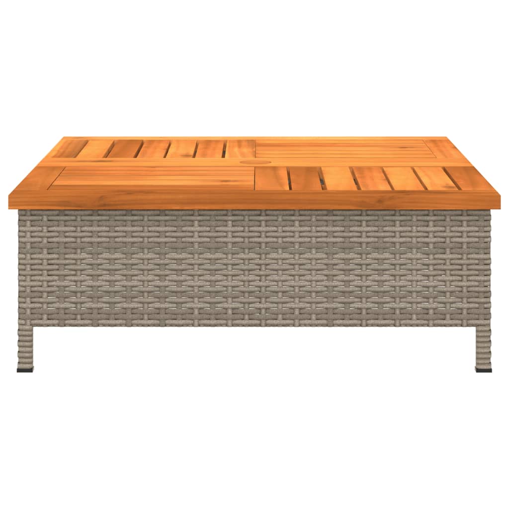Mesa De Jardín Ratán Y Madera De Acacia 70X70X25 Cm