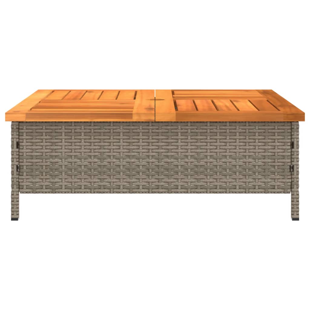 Mesa De Jardín Ratán Y Madera De Acacia 70X70X25 Cm