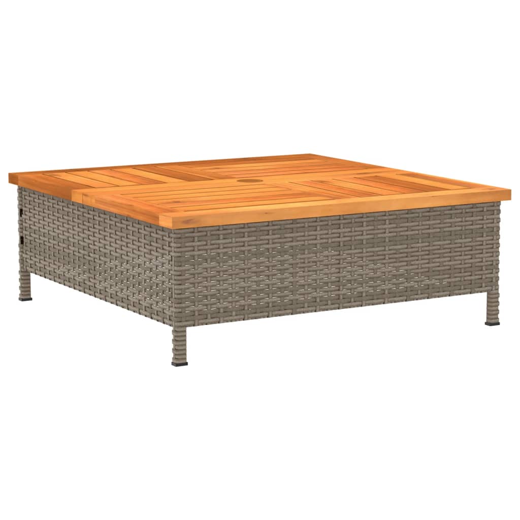 Mesa De Jardín Ratán Y Madera De Acacia 70X70X25 Cm