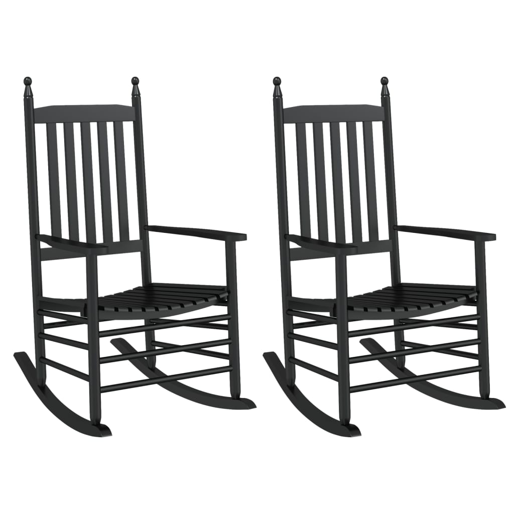 Mecedoras Con Asiento Curvo 2 Uds Madera Álamo Maciza