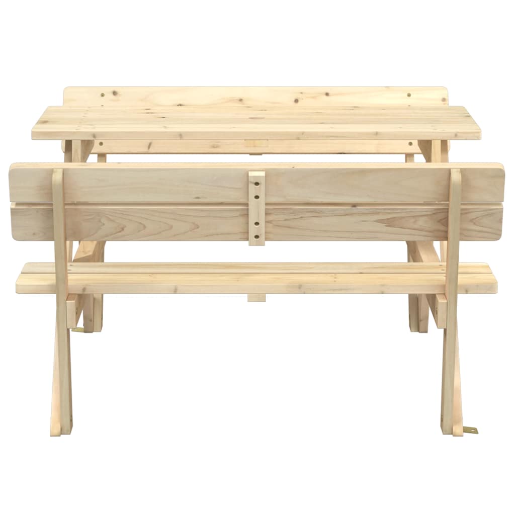 Mesa De Picnic Para 4 Niños Agujero Para Sombrilla Madera Abeto