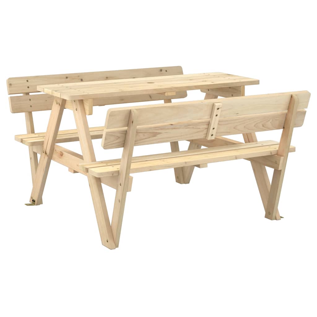 Mesa De Picnic Para 4 Niños Agujero Para Sombrilla Madera Abeto