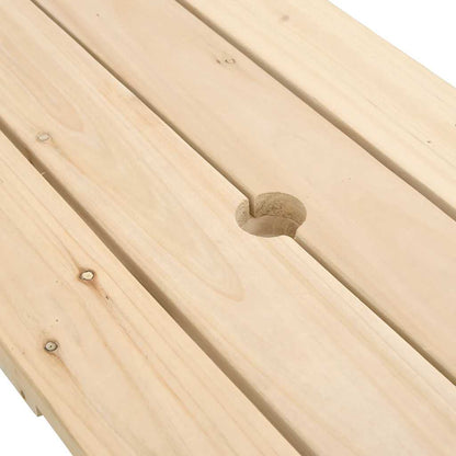 Mesa De Picnic Para 4 Niños Agujero Para Sombrilla Madera Abeto