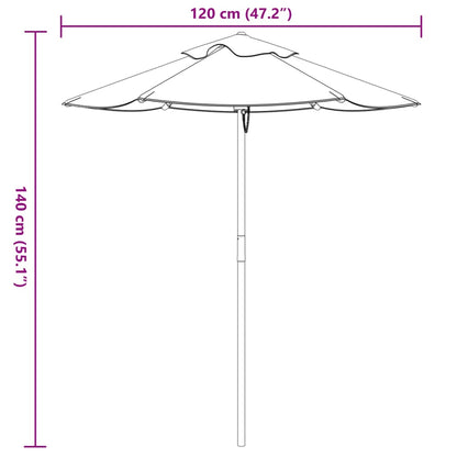 Sombrilla De Jardín Para Niños Con Poste De Madera Ø120X140 Cm