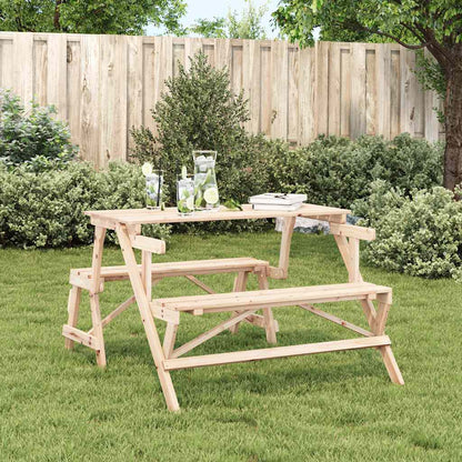 Mesa De Picnic Bancos 2 En 1 Convertible Madera Maciza Abeto