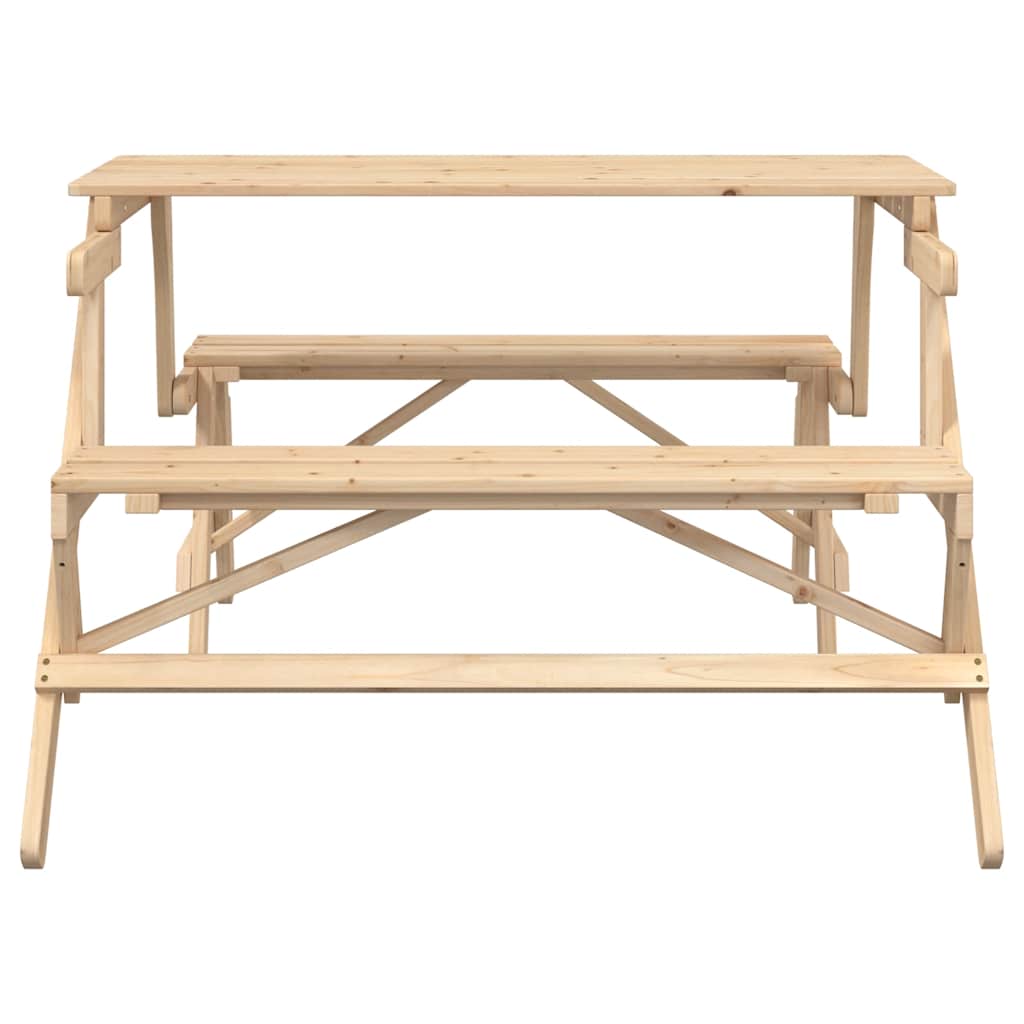 Mesa De Picnic Bancos 2 En 1 Convertible Madera Maciza Abeto