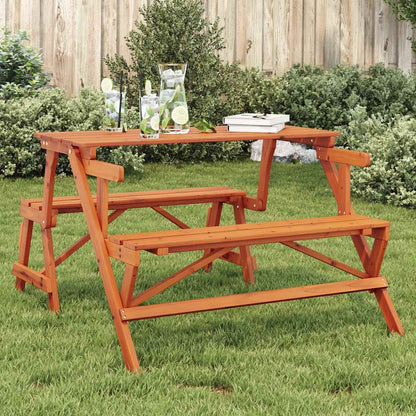 Mesa De Picnic Bancos 2 En 1 Convertible Madera Maciza Abeto