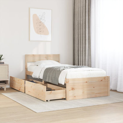 Cama Sin Colchón Madera Maciza De Pino
