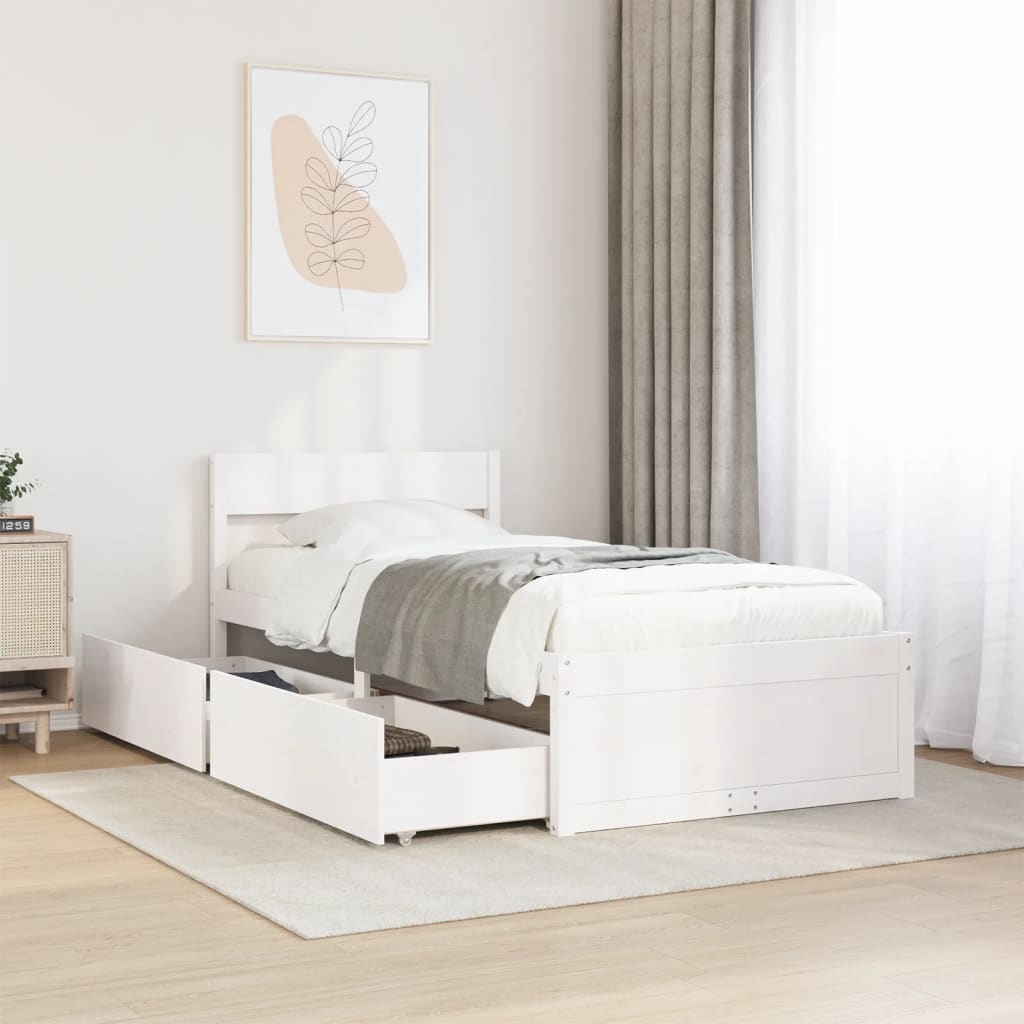 Cama Sin Colchón Madera Maciza De Pino