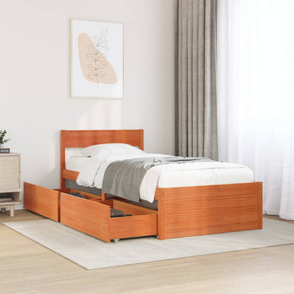 Cama Sin Colchón Madera Maciza De Pino