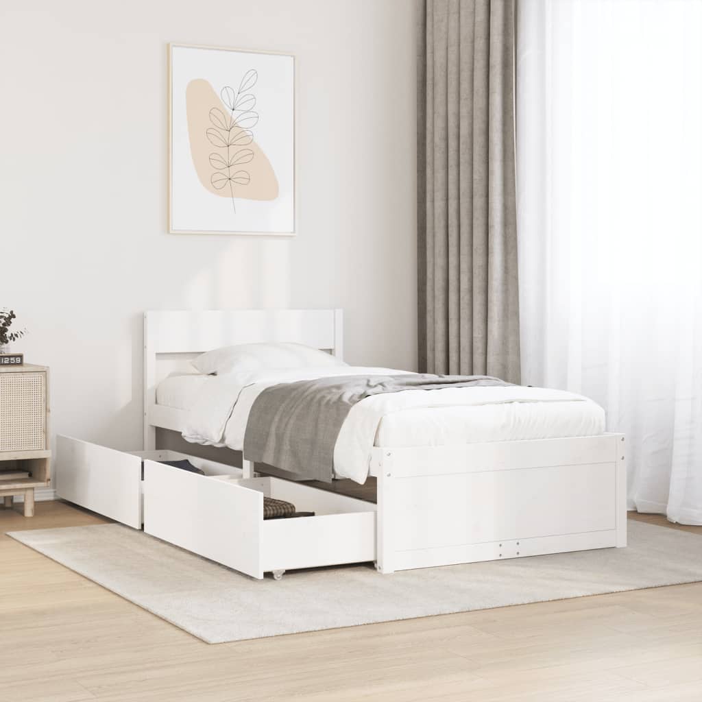 Cama Sin Colchón Madera Maciza De Pino