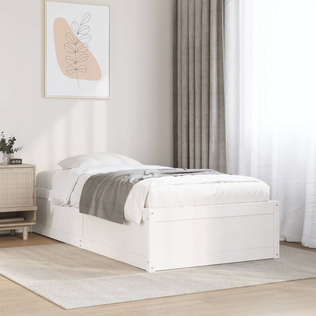 Estructura De Cama Sin Colchón Madera Maciza Marrón
