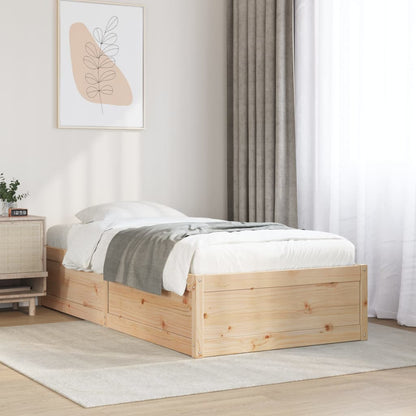 Estructura De Cama Sin Colchón Madera Maciza Marrón